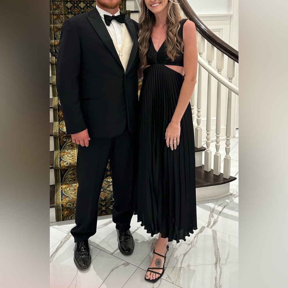 A&F Giselle Pleated Cutout Maxi Dress